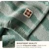 imageBedsure 100 Cotton Throw Blanket for Couch  Chenille Woven Textured Blanket Gifts for Women Cozy and Soft for All Seasons Home Decor Boho Throw for Bed Sofa Blue 50x60 Inches03 Sage Green