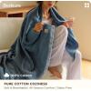 imageBedsure 100 Cotton Throw Blanket for Couch  Chenille Woven Textured Blanket Gifts for Women Cozy and Soft for All Seasons Home Decor Boho Throw for Bed Sofa Blue 50x60 Inches02  Blue
