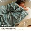 imageBedsure 100 Cotton Throw Blanket for Couch  Chenille Woven Textured Blanket Gifts for Women Cozy and Soft for All Seasons Home Decor Boho Throw for Bed Sofa Blue 50x60 Inches03 Sage Green