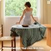 imageBedsure 100 Cotton Throw Blanket for Couch  Chenille Woven Textured Blanket Gifts for Women Cozy and Soft for All Seasons Home Decor Boho Throw for Bed Sofa Blue 50x60 Inches03 Sage Green