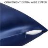 imageBedsure 100 Mulberry Silk Pillowcase for Hair and Skin Pink Silk Pillow Case with Hidden Zipper Gifts for Women Queen Size Single Pack20x30 Inches02  Navy