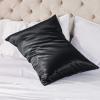 imageBedsure 100 Mulberry Silk Pillowcase for Hair and Skin Pink Silk Pillow Case with Hidden Zipper Gifts for Women Queen Size Single Pack20x30 Inches03  Black
