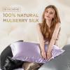 imageBedsure 100 Mulberry Silk Pillowcase for Hair and Skin Pink Silk Pillow Case with Hidden Zipper Gifts for Women Queen Size Single Pack20x30 Inches05  Grey