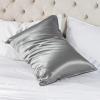 imageBedsure 100 Mulberry Silk Pillowcase for Hair and Skin Pink Silk Pillow Case with Hidden Zipper Gifts for Women Queen Size Single Pack20x30 Inches05  Grey