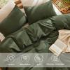 imageBedsure 100 Muslin Cotton Duvet Cover Queen Size  UltraSoft Breathable ampamp Lightweight  Linen Like Gauze Comforter Cover Set with Button Closure and Corner Ties Olive Green Queen 90quotx90quot03  Muslin  Olive Green No Comforter