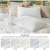 imageBedsure 100 Muslin Cotton Duvet Cover Queen Size  UltraSoft Breathable ampamp Lightweight  Linen Like Gauze Comforter Cover Set with Button Closure and Corner Ties Olive Green Queen 90quotx90quot07  Cooling Muslin  White No Comforter
