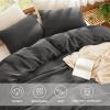imageBedsure 100 Muslin Cotton Duvet Cover Queen Size  UltraSoft Breathable ampamp Lightweight  Linen Like Gauze Comforter Cover Set with Button Closure and Corner Ties Olive Green Queen 90quotx90quot04  Muslin  Dark Grey No Comforter