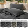 imageBedsure 100 Muslin Cotton Duvet Cover Queen Size  UltraSoft Breathable ampamp Lightweight  Linen Like Gauze Comforter Cover Set with Button Closure and Corner Ties Olive Green Queen 90quotx90quot08  Cooling Muslin  Dark Grey No Comforter