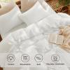 imageBedsure 100 Muslin Cotton Duvet Cover Queen Size  UltraSoft Breathable ampamp Lightweight  Linen Like Gauze Comforter Cover Set with Button Closure and Corner Ties Olive Green Queen 90quotx90quot02  Muslin  White No Comforter