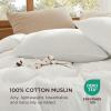 imageBedsure 100 Muslin Cotton Duvet Cover Queen Size  UltraSoft Breathable ampamp Lightweight  Linen Like Gauze Comforter Cover Set with Button Closure and Corner Ties Olive Green Queen 90quotx90quot02  Muslin  White No Comforter