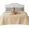 imageBedsure 100 Waterproof Couch Cover for Dogs Washable  Non Slip Waterproof Dog Blanket for Couch Sofa Lightweight Furniture Protector Durable for Pet Cat Puppy with NonSlip Bottom Grey 30x70INSand Beige