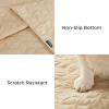 imageBedsure 100 Waterproof Couch Cover for Dogs Washable  Non Slip Waterproof Dog Blanket for Couch Sofa Lightweight Furniture Protector Durable for Pet Cat Puppy with NonSlip Bottom Grey 30x70INSand Beige