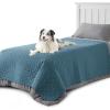 imageBedsure 100 Waterproof Couch Cover for Dogs Washable  Non Slip Waterproof Dog Blanket for Couch Sofa Lightweight Furniture Protector Durable for Pet Cat Puppy with NonSlip Bottom Grey 30x70INCopen Blue