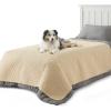 imageBedsure 100 Waterproof Couch Cover for Dogs Washable  Non Slip Waterproof Dog Blanket for Couch Sofa Lightweight Furniture Protector Durable for Pet Cat Puppy with NonSlip Bottom Grey 30x70INSand Beige