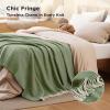 imageBedsure 100 Wool Blanket for Women Gift  GentleSoft and Cozy Lightweight Warm Blanket for Winter Luxury Herringbone Throw for Couch Beige 50x60 Inches03  Olive Green