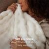 imageBedsure 3D Bubble Blanket for Couch  GentleSoft White Twin Blanket for Sofa Bed Room Decor  Luxury Warm Cozy Gifts for Women All Seasons Off White 60quot80quotOff White