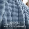 imageBedsure 3D Bubble Blanket for Couch  GentleSoft White Twin Blanket for Sofa Bed Room Decor  Luxury Warm Cozy Gifts for Women All Seasons Off White 60quot80quotCelestial Blue