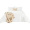 imageBedsure 5 PCS Cotton Comforter Set with Waffle Throw Blanket  Breathable Bedding Set for All Seasons Olive Green Queen Comforter Pillow Shams Beige 100 Cotton Blanket Throw Pillow05  White  Cotton