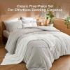 imageBedsure 5 PCS Cotton Comforter Set with Waffle Throw Blanket  Breathable Bedding Set for All Seasons Olive Green Queen Comforter Pillow Shams Beige 100 Cotton Blanket Throw Pillow09  Beige