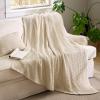 imageBedsure 5 PCS Cotton Comforter Set with Waffle Throw Blanket  Breathable Bedding Set for All Seasons Olive Green Queen Comforter Pillow Shams Beige 100 Cotton Blanket Throw Pillow06  Pink Clay  Cotton