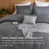 imageBedsure 5 PCS Cotton Comforter Set with Waffle Throw Blanket  Breathable Bedding Set for All Seasons Olive Green Queen Comforter Pillow Shams Beige 100 Cotton Blanket Throw Pillow08  Dark Grey