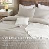 imageBedsure 5 PCS Cotton Comforter Set with Waffle Throw Blanket  Breathable Bedding Set for All Seasons Olive Green Queen Comforter Pillow Shams Beige 100 Cotton Blanket Throw Pillow01  Beige  Cotton