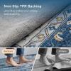 imageBedsure 5x7 Area Rugs for Living Room Machine Washable Rugs NonSlip Backing NonShedding Vintage Low Pile Easy Care Throw Carpet for Bedroom Dining Room Grey01  Blue