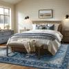 imageBedsure 5x7 Area Rugs for Living Room Machine Washable Rugs NonSlip Backing NonShedding Vintage Low Pile Easy Care Throw Carpet for Bedroom Dining Room Grey01  Blue