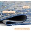 imageBedsure 5x7 Area Rugs for Living Room Machine Washable Rugs NonSlip Backing NonShedding Vintage Low Pile Easy Care Throw Carpet for Bedroom Dining Room Grey01  Blue