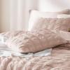 imageBedsure Bed in a Bag Queen  7 Pieces Plaid Seersucker Bedding Comforter Sets Soft Lightweight White Boho Bed Set with Comforters Queen Size Sheets Pillowcases ampamp Shams01  Dusty Rose