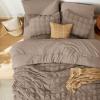 imageBedsure Bed in a Bag Queen  7 Pieces Plaid Seersucker Bedding Comforter Sets Soft Lightweight White Boho Bed Set with Comforters Queen Size Sheets Pillowcases ampamp Shams02  Brown