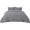 imageBedsure Bed in a Bag Queen  7 Pieces Plaid Seersucker Bedding Comforter Sets Soft Lightweight White Boho Bed Set with Comforters Queen Size Sheets Pillowcases ampamp Shams05  Gery
