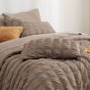 imageBedsure Bed in a Bag Queen  7 Pieces Plaid Seersucker Bedding Comforter Sets Soft Lightweight White Boho Bed Set with Comforters Queen Size Sheets Pillowcases ampamp Shams02  Brown