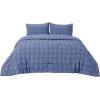 imageBedsure Bed in a Bag Queen  7 Pieces Plaid Seersucker Bedding Comforter Sets Soft Lightweight White Boho Bed Set with Comforters Queen Size Sheets Pillowcases ampamp Shams08  Blue