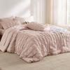 imageBedsure Bed in a Bag Queen  7 Pieces Plaid Seersucker Bedding Comforter Sets Soft Lightweight White Boho Bed Set with Comforters Queen Size Sheets Pillowcases ampamp Shams01  Dusty Rose