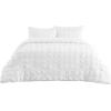 imageBedsure Bed in a Bag Queen  7 Pieces Plaid Seersucker Bedding Comforter Sets Soft Lightweight White Boho Bed Set with Comforters Queen Size Sheets Pillowcases ampamp Shams03  White