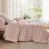 imageBedsure Bed in a Bag Queen  7 Pieces Plaid Seersucker Bedding Comforter Sets Soft Lightweight White Boho Bed Set with Comforters Queen Size Sheets Pillowcases ampamp Shams01  Dusty Rose