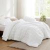imageBedsure Bed in a Bag Queen  7 Pieces Plaid Seersucker Bedding Comforter Sets Soft Lightweight White Boho Bed Set with Comforters Queen Size Sheets Pillowcases ampamp Shams03  White