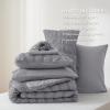 imageBedsure Bed in a Bag Queen  7 Pieces Plaid Seersucker Bedding Comforter Sets Soft Lightweight White Boho Bed Set with Comforters Queen Size Sheets Pillowcases ampamp Shams05  Gery