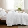 imageBedsure Bed in a Bag Queen  7 Pieces Plaid Seersucker Bedding Comforter Sets Soft Lightweight White Boho Bed Set with Comforters Queen Size Sheets Pillowcases ampamp Shams03  White