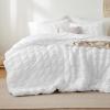 imageBedsure Bed in a Bag Queen  7 Pieces Plaid Seersucker Bedding Comforter Sets Soft Lightweight White Boho Bed Set with Comforters Queen Size Sheets Pillowcases ampamp Shams03  White