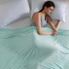 imageBedsure Beige Cooling Blanket for Hot Sleepers  Summer Cold Linen Beige Throw Blanket for Couch ArcChill Lightweight Bedding Cool Thin Ice Cold Cooled Throws with Rayon Derived from Bamboo 50x7009 Icy Morn