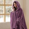 imageBedsure Blanket Poncho for Women Hooded Wearable Fleece Blanket for Adult Winter Poncho Shawl Wrap Cape as Gifts for MomGrape Nectar