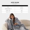 imageBedsure Blanket Poncho for Women Hooded Wearable Fleece Blanket for Adult Winter Poncho Shawl Wrap Cape as Gifts for MomGrey