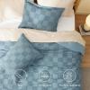 imageBedsure Boho Kids Duvet Cover Queen SizeDuvet InsertComforter not Included  Tufted Duvet Cover Queen for All SeasonsSoft Shabby Chic Boho Bedding Beige 90quot x 90quot00  Mineral Blue  Checkered No Comforter