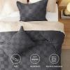 imageBedsure Boho Kids Duvet Cover Queen SizeDuvet InsertComforter not Included  Tufted Duvet Cover Queen for All SeasonsSoft Shabby Chic Boho Bedding Beige 90quot x 90quot00  Dark Grey  Checkered No Comforter