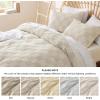 imageBedsure Boho Kids Duvet Cover Queen SizeDuvet InsertComforter not Included  Tufted Duvet Cover Queen for All SeasonsSoft Shabby Chic Boho Bedding Beige 90quot x 90quot01  Beige  Checkered No Comforter