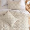 imageBedsure Boho Kids Duvet Cover Queen SizeDuvet InsertComforter not Included  Tufted Duvet Cover Queen for All SeasonsSoft Shabby Chic Boho Bedding Beige 90quot x 90quot01  Beige  Checkered No Comforter