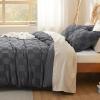 imageBedsure Boho Kids Duvet Cover Queen SizeDuvet InsertComforter not Included  Tufted Duvet Cover Queen for All SeasonsSoft Shabby Chic Boho Bedding Beige 90quot x 90quot00  Dark Grey  Checkered No Comforter