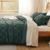 imageBedsure Boho Kids Duvet Cover Queen SizeDuvet InsertComforter not Included  Tufted Duvet Cover Queen for All SeasonsSoft Shabby Chic Boho Bedding Beige 90quot x 90quot00  Forest Green  Checkered No Comforter